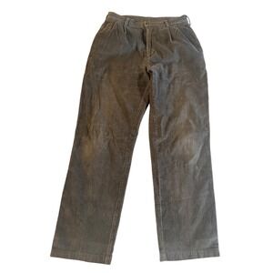 Woolrich John Rich & Bros Men Dark Loden Pleated Corduroy Pants 32x32 1956 Green